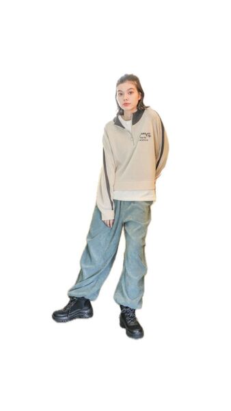 新品☆ニコアンドniko and...☆ ハーフZIPラインニットプルオーバー