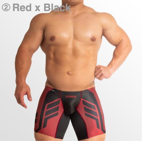 【新品未使用品】 HONEST スーパーローライズ ロングボクサー Sサイズ レッド&ブラック