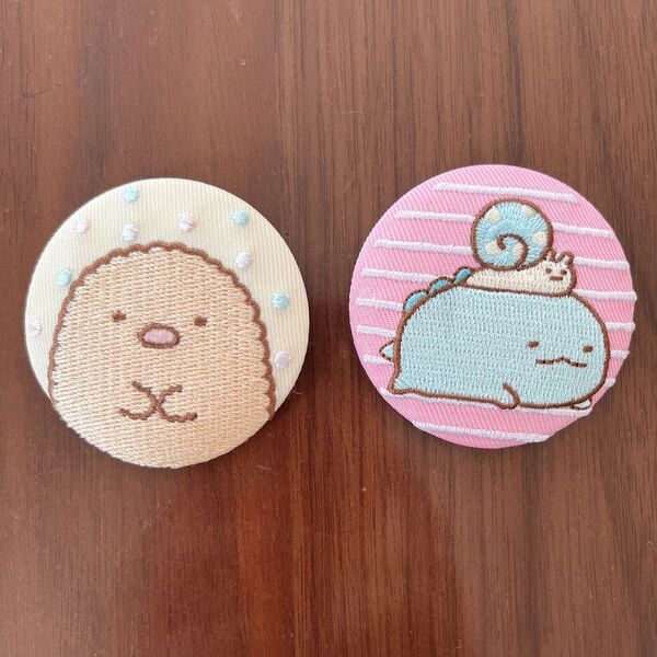 すみっコぐらし 缶バッジ 刺繍缶バッジ