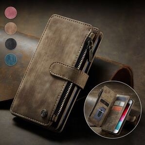 iPhone 13 レザーケース iPhone13 カバー アイフォン13 ケース 手帳型 カード収納 お財布付き ブラウン