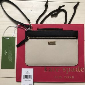半額以下 ケイトスペード kate spade Tinie ポーチ ベージュ×黒