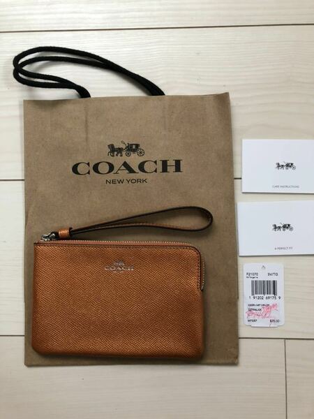 新品 人気 半額以下 コーチ COACH CSGRN 小銭入れ ポーチ 銅色