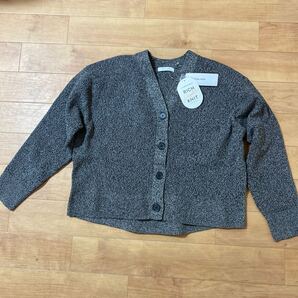 GLOBAL WORK,グローバルワーク リッチライトニット アゼVネック カーディガン グレー タグ付き