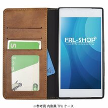 【 セール品 】FRL-SHOP◆ HUAWEI ファーウェイ Y6 ケース ◆ ステッチ レザー 手帳型ケース レザー カバー 手帳 ブラウン ◎_画像3