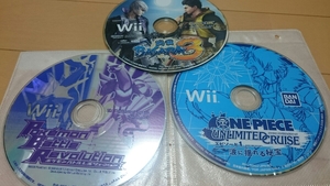 wii ポケモンバトルレボリューション ワンピース エピソード1 戦国BASARA3 Diskのみ 傷あり