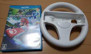 WiiU マリオカート8 ハンドル付き ディスク傷あり ジャンク 数回で起動