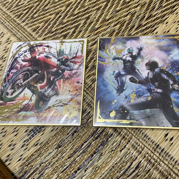 仮面ライダー 色紙art 箔押 仮面ライダー新1号 仮面ライダーBLACK 難有