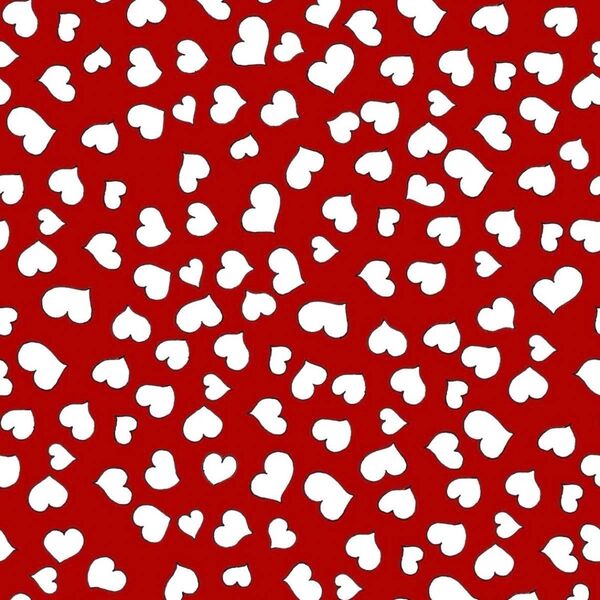 ロラライハリス生地 Little Hearts赤地110×45
