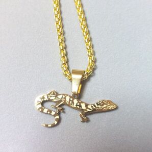レオパードゲッコー ネックレス ペンダント 爬虫類 ①