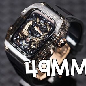 49 スモークRG●apple watch ultra●アップルウォッチウルトラ●ケース カスタム ラバー ゴールデンコンセプト風