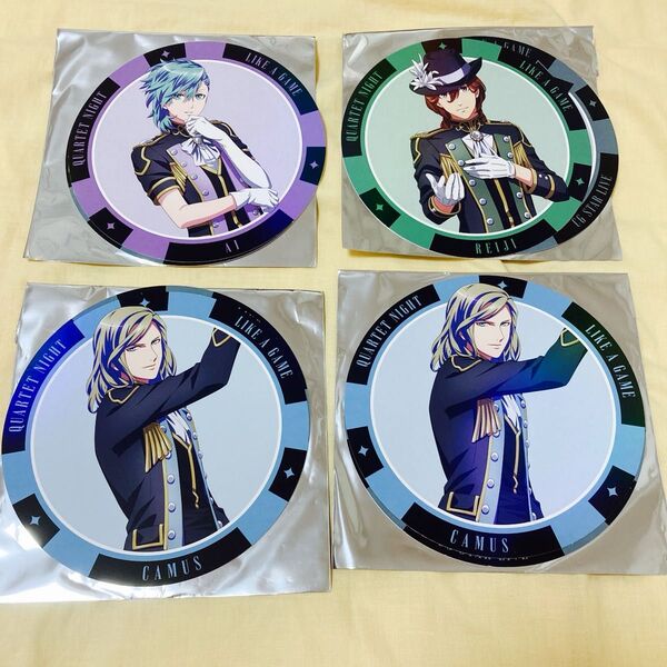 QUARTET NIGHT LIKE A GAME チケットノベルティ ポストカード 4セット 嶺二 藍 カミュ カラアゲ ポスカ