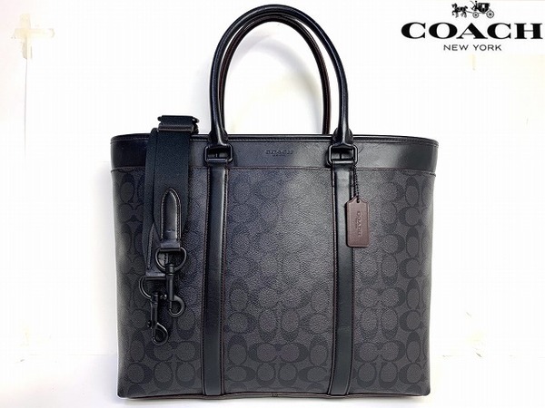 良品★送料無料★ コーチ メンズ COACH シグネチャー 2Way ショルダーバッグ トートバッグ ビジネストート