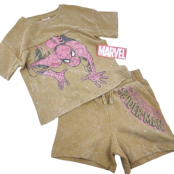 【US購入】2点セット スパイダーマン トップス&半ズボンセット MARVEL マーベル キッズ 上下セット