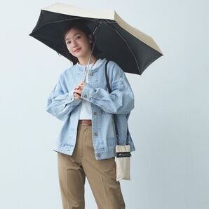 新品未使用 Because UーDAY サコッシュ 折りたたみ傘 晴雨兼用 サコッシュ ベージュ ユニセックス セール SALE