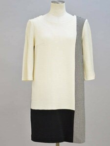  Citrus Notes CITRUS NOTES knitted One-piece 38 size eggshell white × black lady's F-L4410