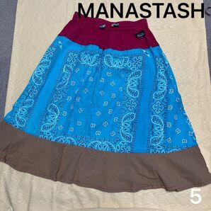 MANASTASH マナスタッシュ バンダナ柄ロングスカート スカート