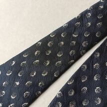 中古 im product ネクタイ 藍鉄色 ドット 総柄 シルク ビジネス TIE 紳士 絹 青 アイムプロダクト イッセイミヤケ 鉄紺色_画像8