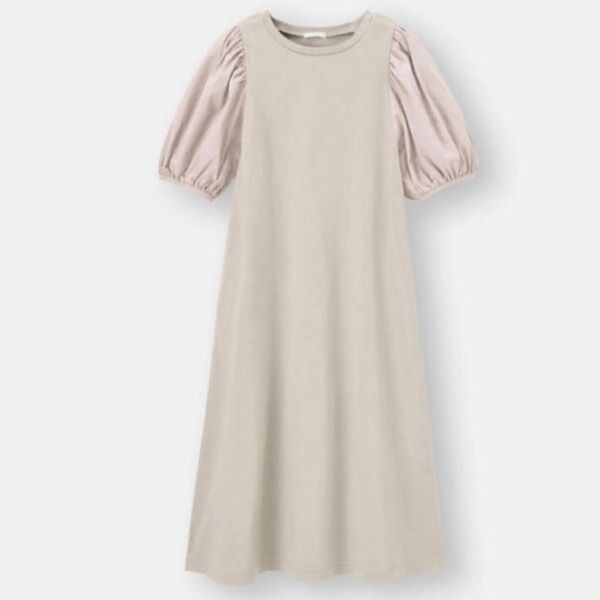 【新品タグ付き】GU ボリュームスリーブワンピース ベージュ