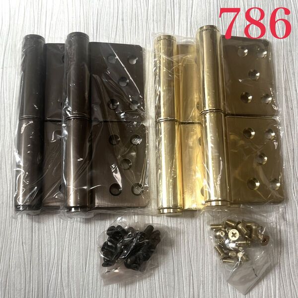 ☆SALE☆【786】PLUS ステンレス面付旗丁番 左右兼用型 K-33W 各2枚(金色・アンバー)
