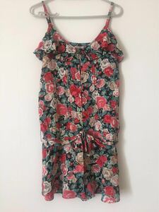 shi... overall all-in-one floral print M