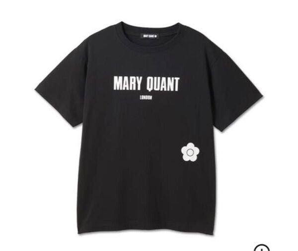 MARY QUANT・マリークワント・スタンダードロゴTシャツ ・花 トップス・半袖・ブラック・新品未使用