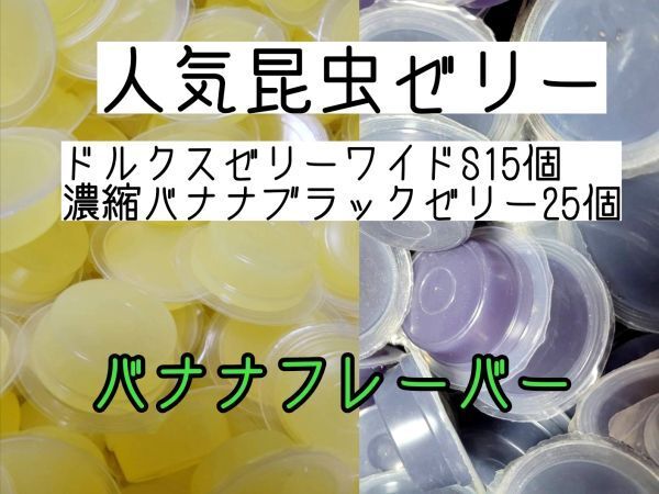 人気昆虫ゼリー ドルクスゼリーワイドS16g 15個 濃縮バナナブラックゼリー25個 カブトムシ クワガタ ハムスター フクロモモンガ ハリネズミ