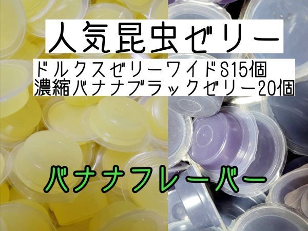 人気昆虫ゼリー ドルクスゼリーワイドS16g 15個 濃縮バナナブラックゼリー20個 カブトムシ クワガタ ハムスター フクロモモンガ ハリネズミ