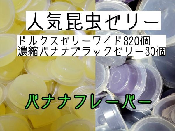人気昆虫ゼリー ドルクスゼリーワイドS16g 20個 濃縮バナナブラックゼリー30個 カブトムシ クワガタ ハムスター フクロモモンガ ハリネズミ