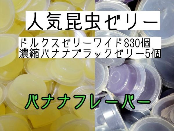 人気昆虫ゼリー ドルクスゼリーワイドS16g 30個 濃縮バナナブラックゼリー5個 カブトムシ クワガタ ハムスター フクロモモンガ ハリネズミ