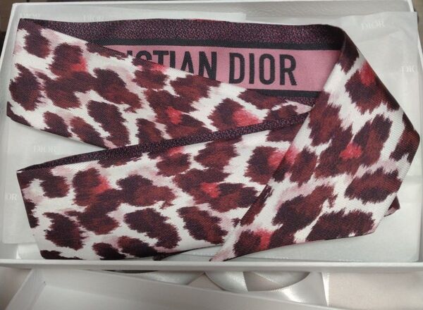 {未使用}Dior Mizzaミッツァ スカーフ ピンクレオパード ショッパ付き