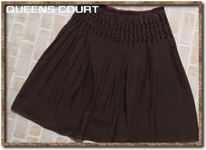  beautiful goods!!*QUEENS COURT Queens Court pleated skirt tea *