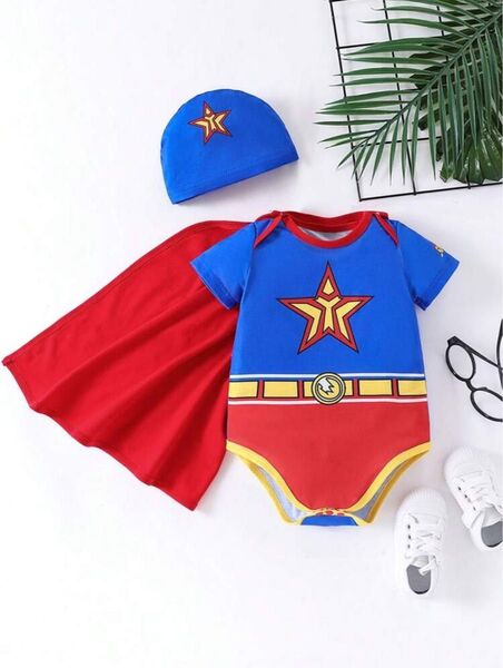 Shein ベビーコスチューム写真撮影,コスプレ,スーパーマン