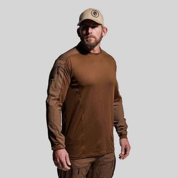 送料無料 Born Primitive ボーンプリミティブ Long Sleeve Op Top ロングスリーブ Opトップ Sサイズ コヨーテブラウン コンバットシャツ