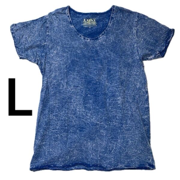 Ouky(オーキー)Vintage washed Tshirts 半袖Tシャツ タイ製 Uネック ヴィンテージウォッシュ Lサイズ
