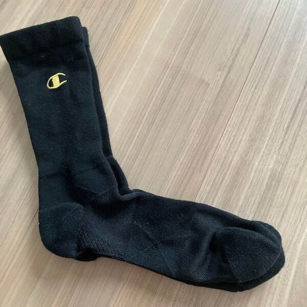 Champion 黒色 ソックス ロゴ入り バスケソックス 27-28センチ