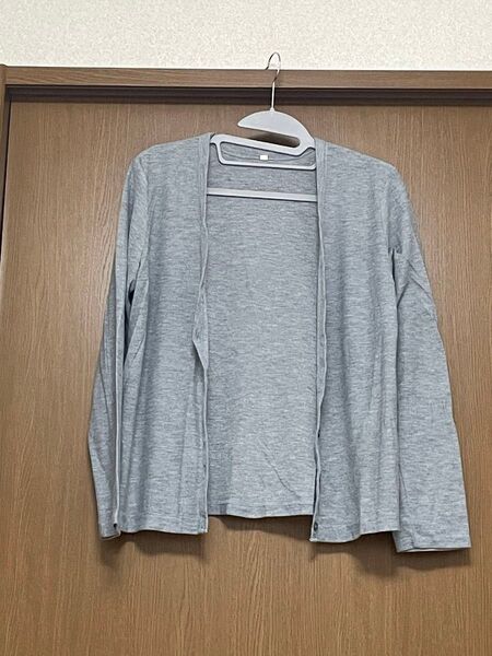 グレー 長袖 カーディガン