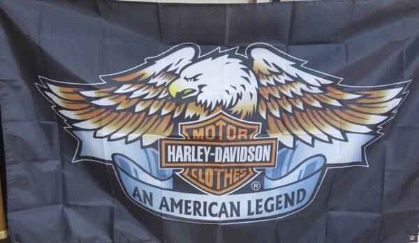 『特大5』 ■デカロゴ白頭鷲■激熱ハーレーダビッドソンHarley-Davidson特大フラッグ 旗 USバナー◆二輪車 バイク オートバイ レース 修理