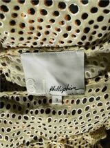 ○ 美品 3.1 PHILLIP LIM フィリップリム レディース ベージュ 総柄 半袖 フリル装飾 シルク100 ワンピース ドレス 0表記_画像3