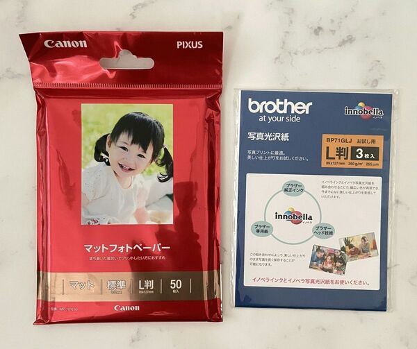 Canon マットフォトペーパー L判 32枚 ブラザー お試し用 L判 3枚