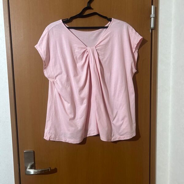 ユニクロ 半袖 カットソー Tシャツ ピンク トップス レディースL