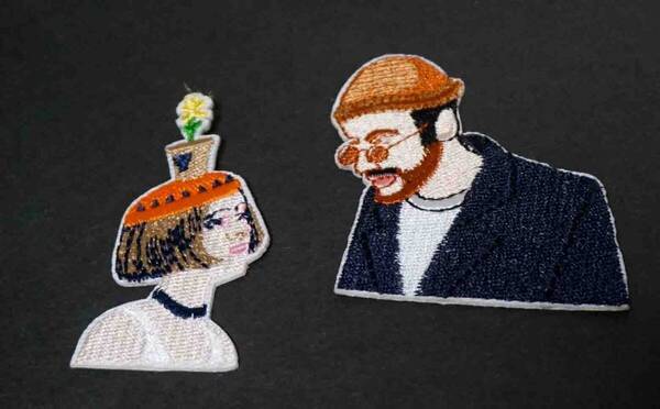 《2枚セット☆FR映画》激渋■新品『レオン LEON』 刺繍ワッペン■レオン & マチルダ■ 映画 ムービー フランス ジャン・レノ■衣服DIY