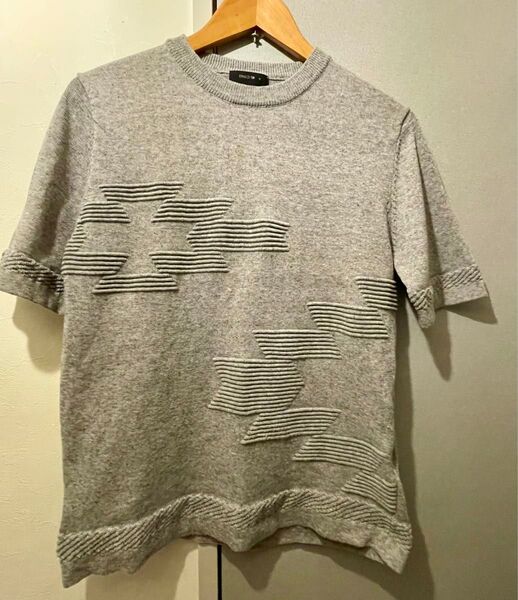 【中古美品】コムサイズムの半袖ニットTシャツ Sサイズ