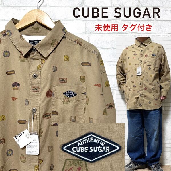 ☆未使用タグ付き☆ CUBE SUGAR シャツジャケット ワークシャツ 総柄