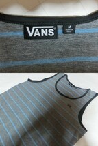 USA購入 アメカジ バンズ【VANS】シンプルなデザイン ボーダー柄タンクトップUS Mサイズ 新品未使用_画像3