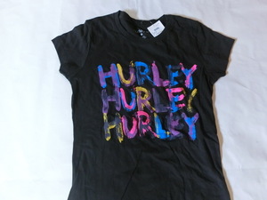 USA購入 人気サーフ系ブランド 【HURLEY】ハーレー カラフルロゴプリント入りＴシャツUS Sサイズ ブラック 新品未使用