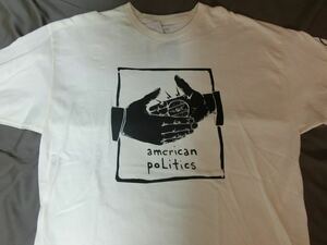 USA購入 ボルコム【VOLCOM】【STOP HATRED COLLECTION】【american poLitics】シェイクハンド プリントTシャツUS XLサイズ オフホワイト