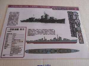 カラー艦型図　帝国海軍　防空駆逐艦　秋月