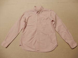[ free shipping ] Aigle :AIGLE! cotton 100%: light -. pink color : button down shirt * size XS: with defect ( shoulder . small some stains )