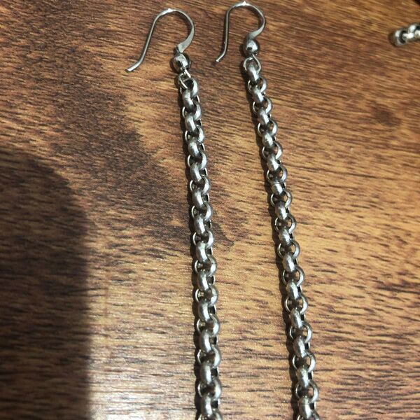 シルバー925チェーンピアス チェーン アズキ