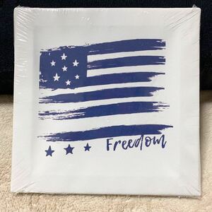  unused free shipping Mini size canvas art panel star article flag America interior 15×15cm ornament 